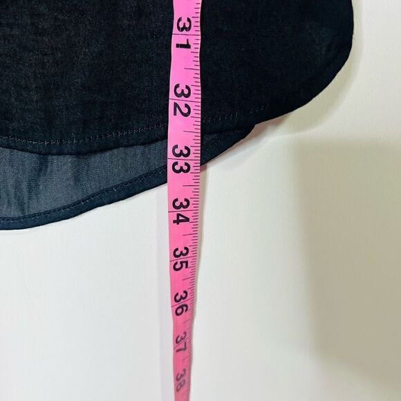 Joie Black Long Tank Top Tunic Blouse Button Up - Picture 4 of 9